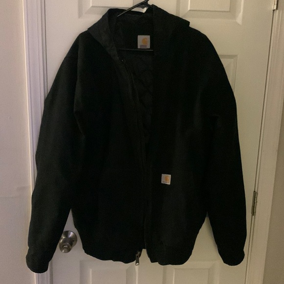 Carhartt washed duck insulated hooded jacket Large tall - Picture 1 of 5